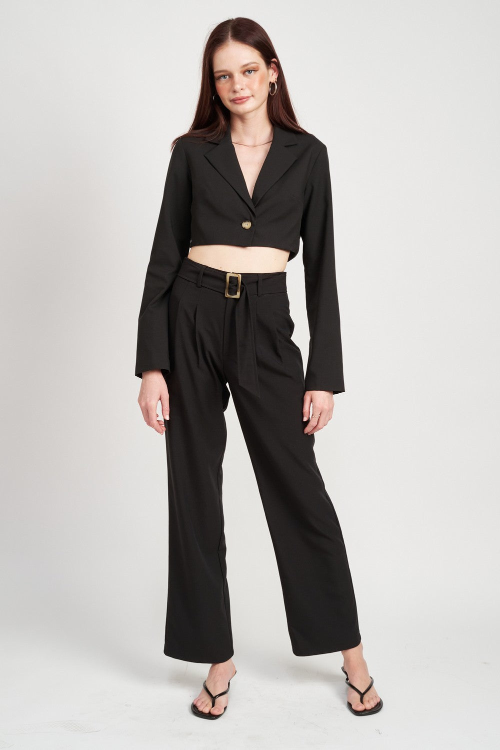 Cropped Jacket With Shirred Detail