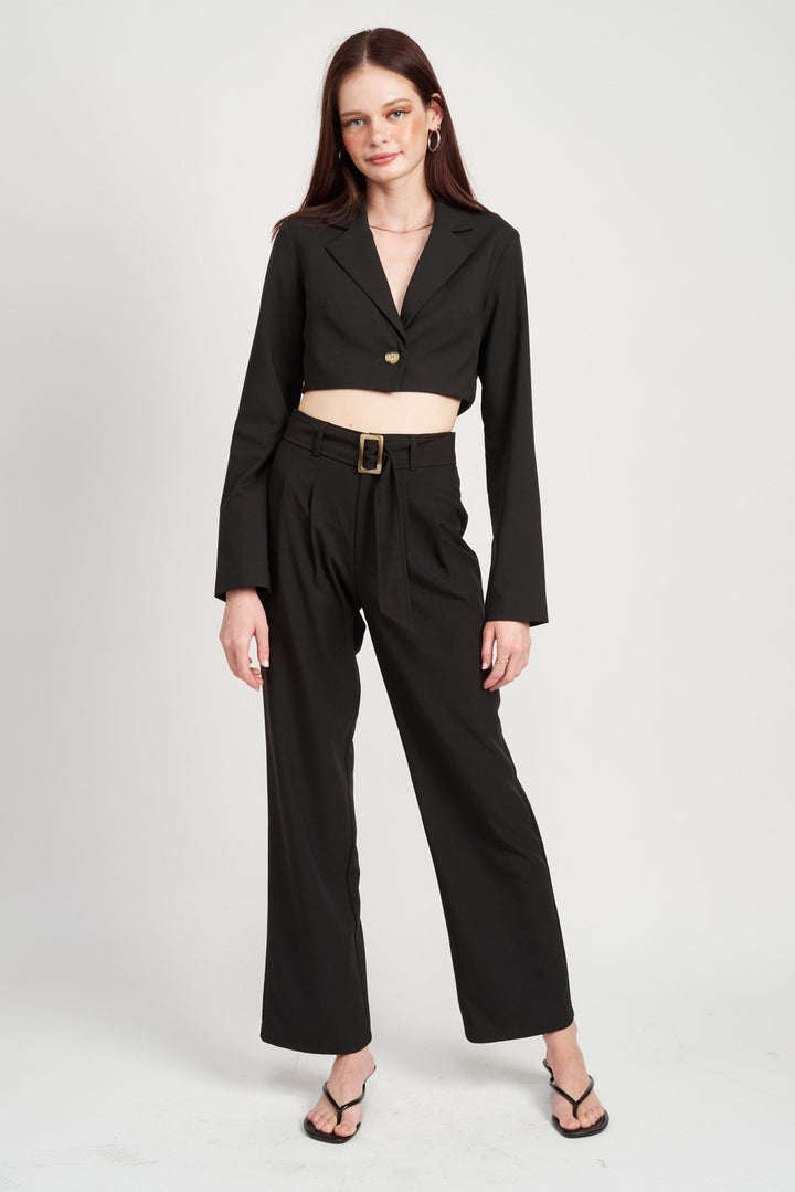 Cropped Jacket With Shirred Detail