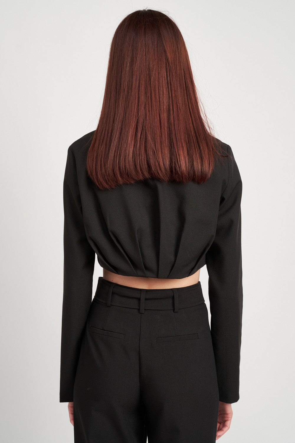Cropped Jacket With Shirred Detail