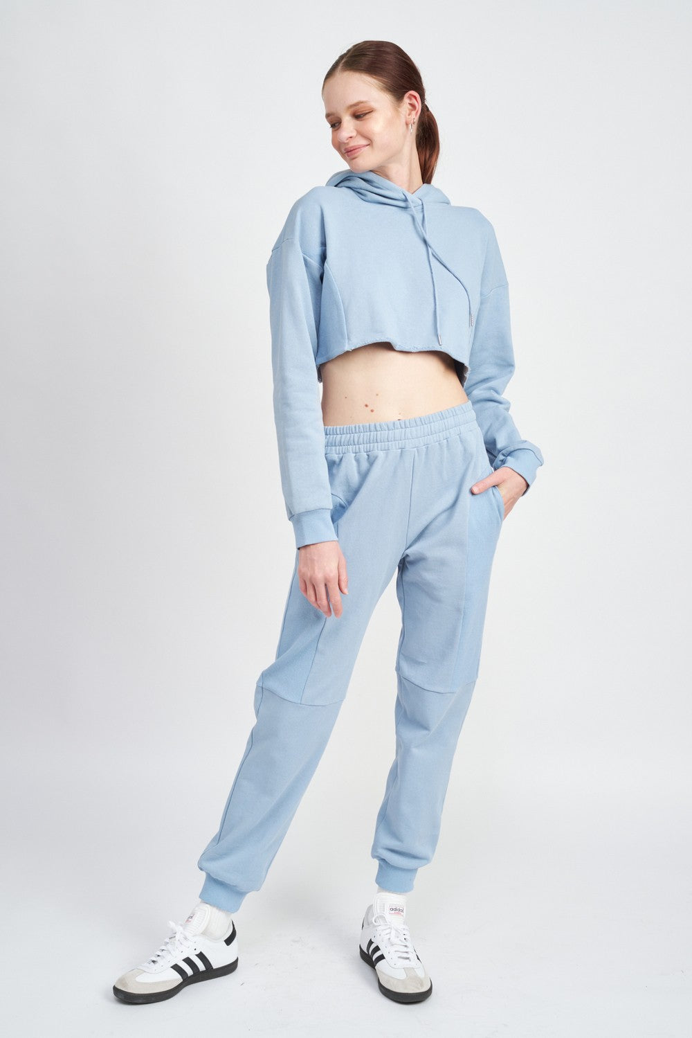 Cropped Hoodie With Drawstrings