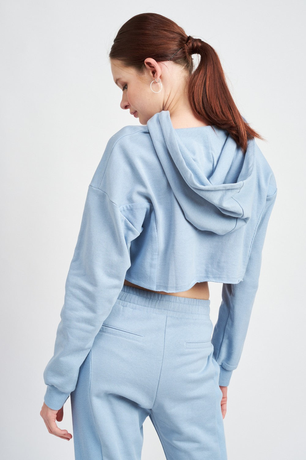 Cropped Hoodie With Drawstrings