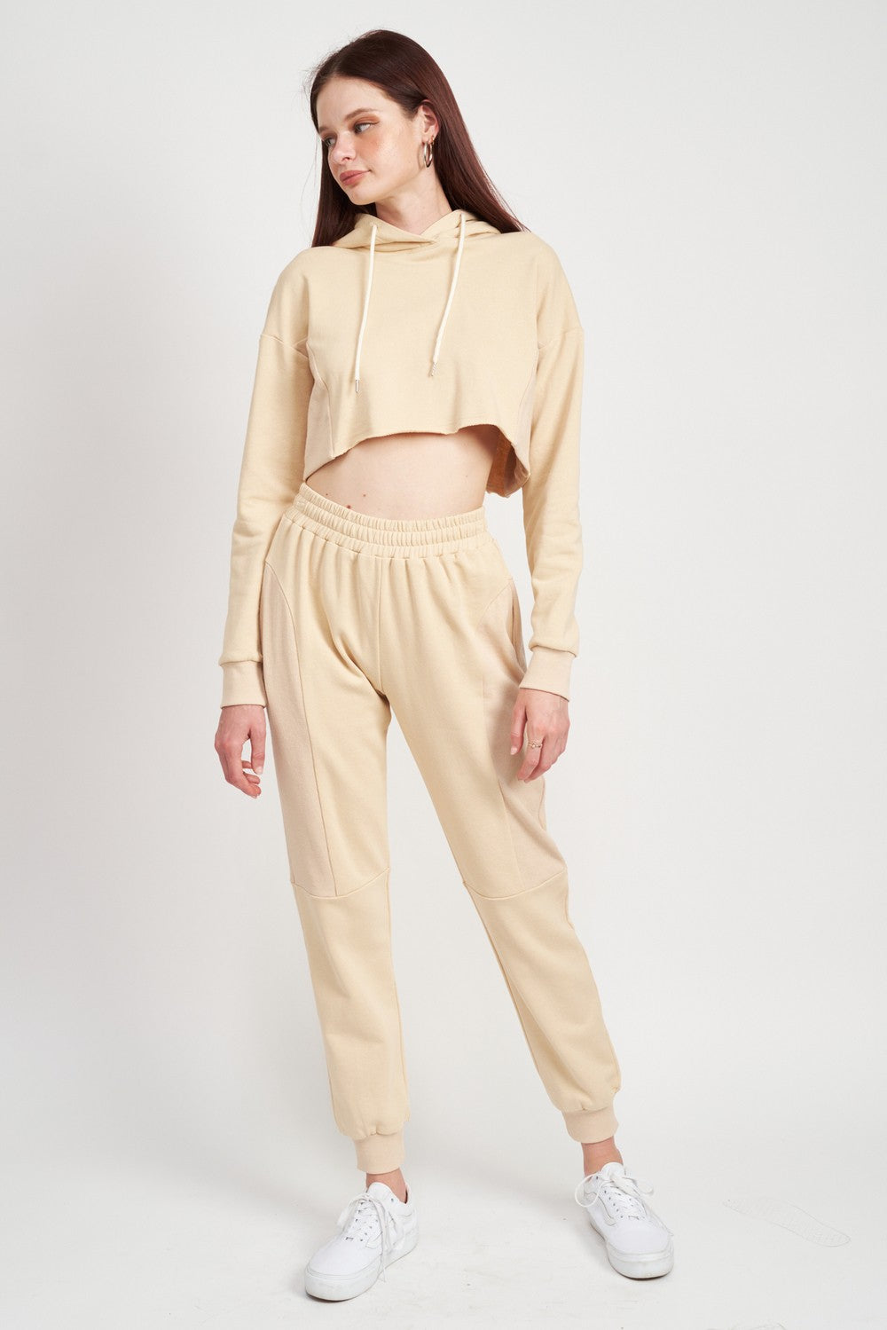 NATURAL Rib Contrast Jogger Pants