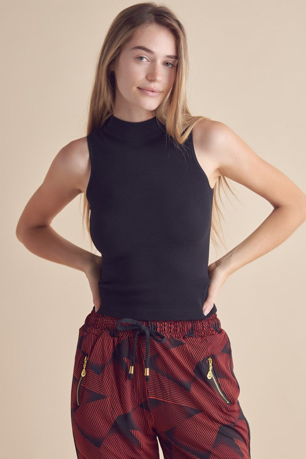 Kelly Green Always Classy Ribbed Mock Neck Tank