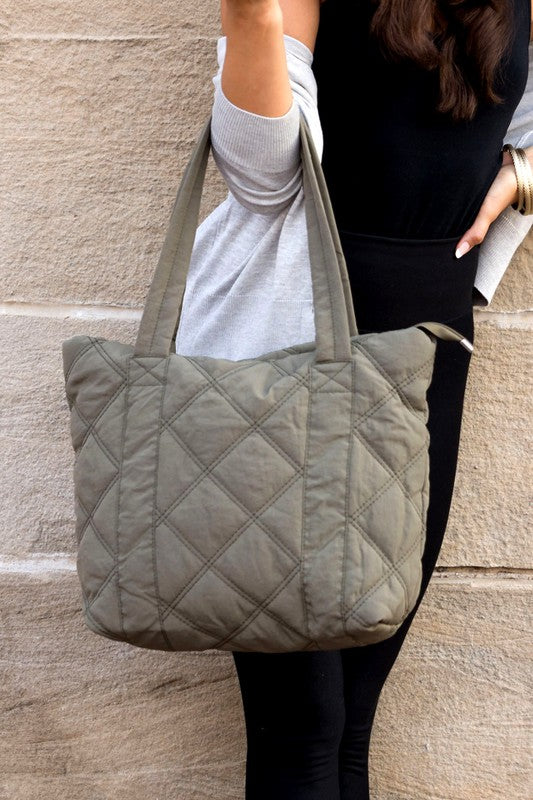 Black Quilted Tote