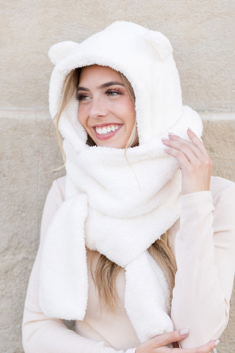 Teddy Bear Hooded Scarf