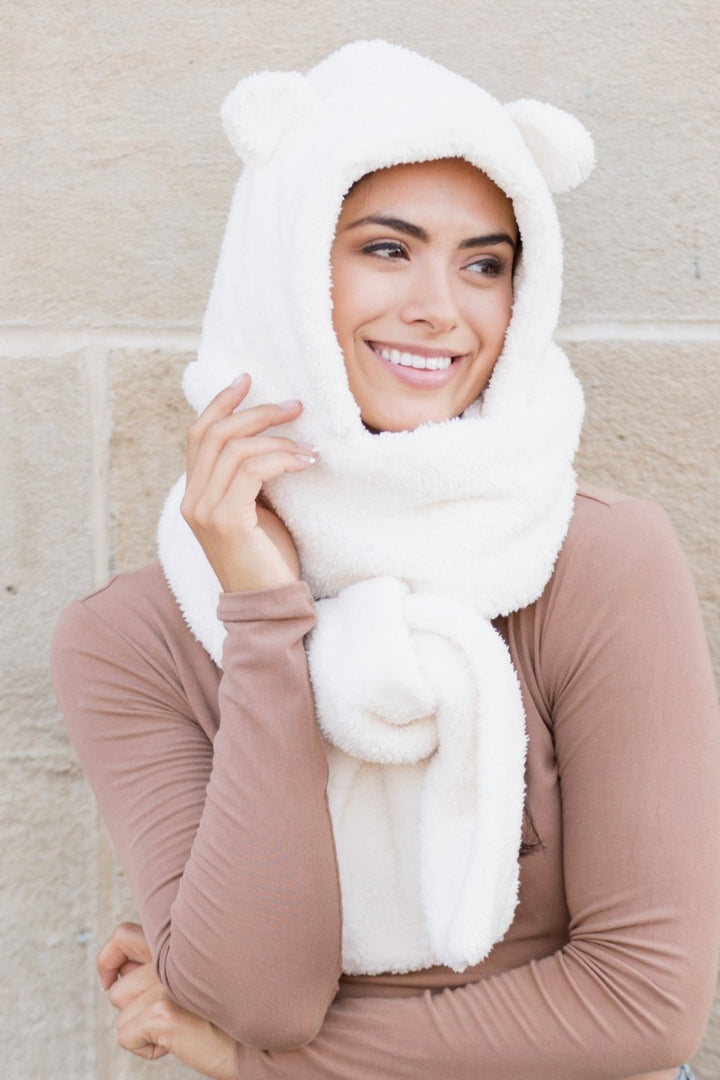 Teddy Bear Hooded Scarf