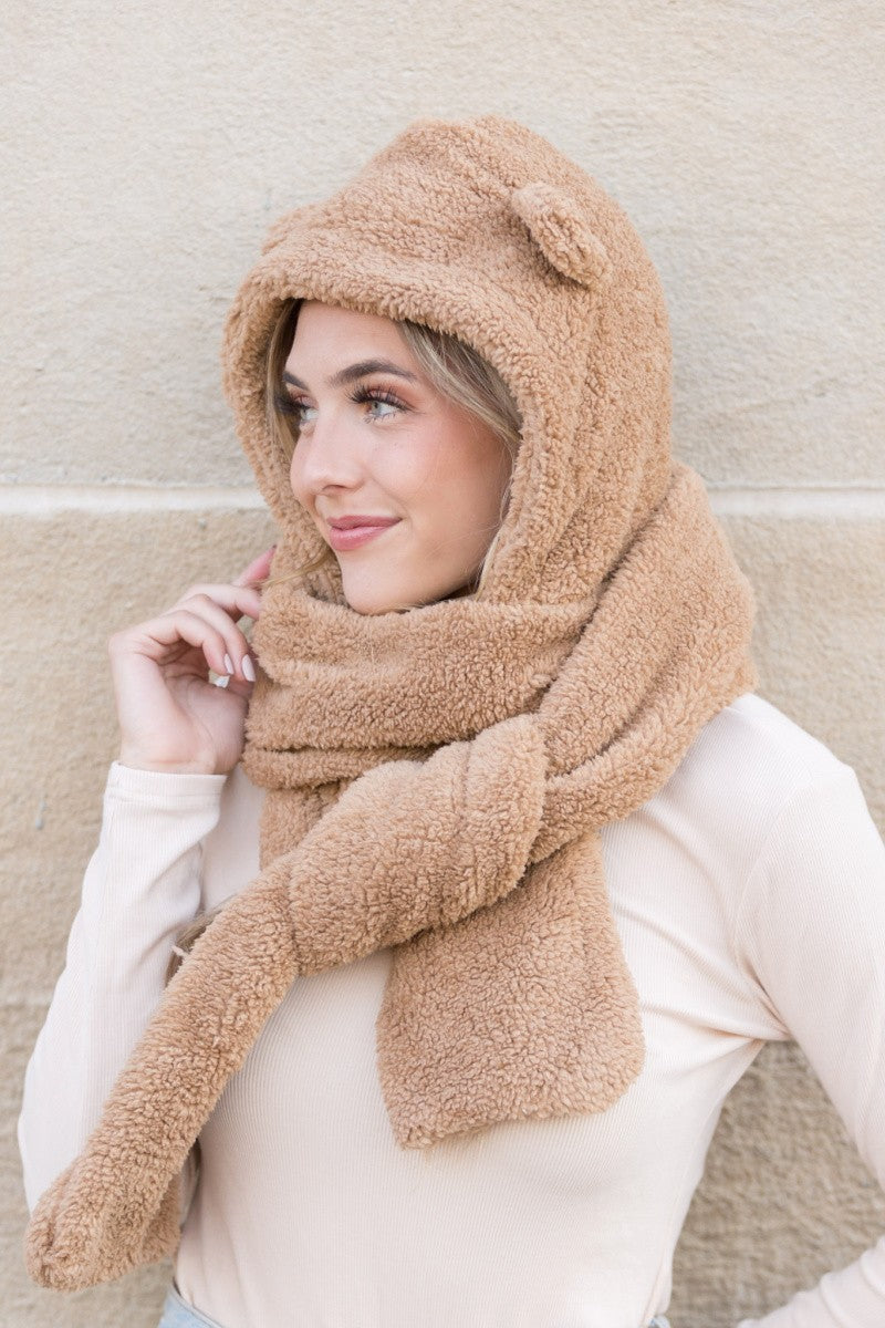 Teddy Bear Hooded Scarf