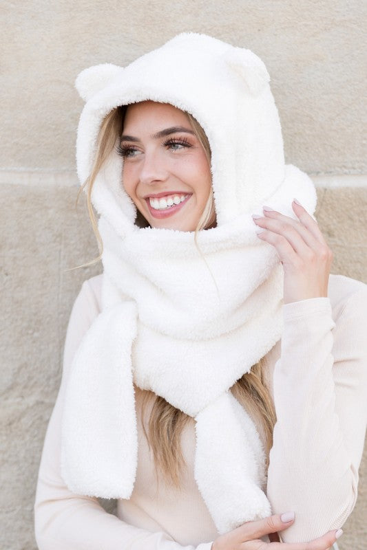 Teddy Bear Hooded Scarf