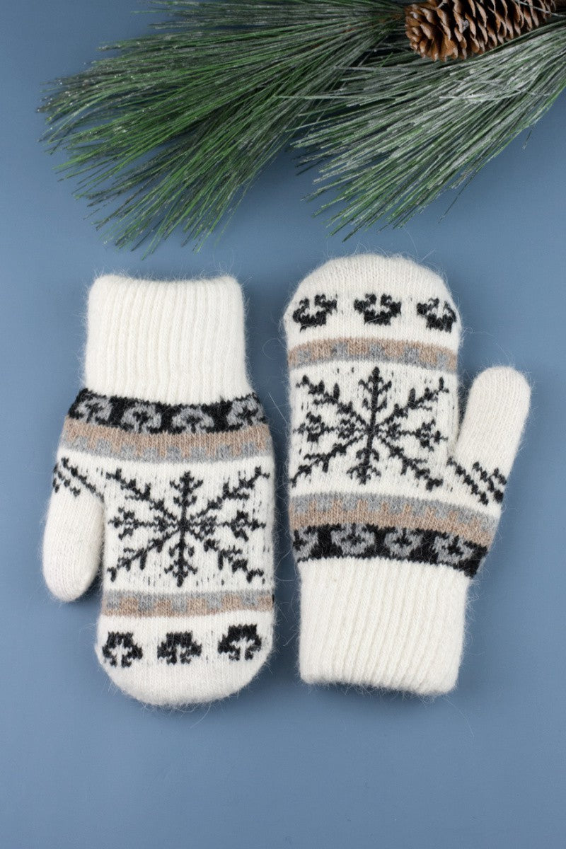Nordic Snowflake Mittens | Anekay
