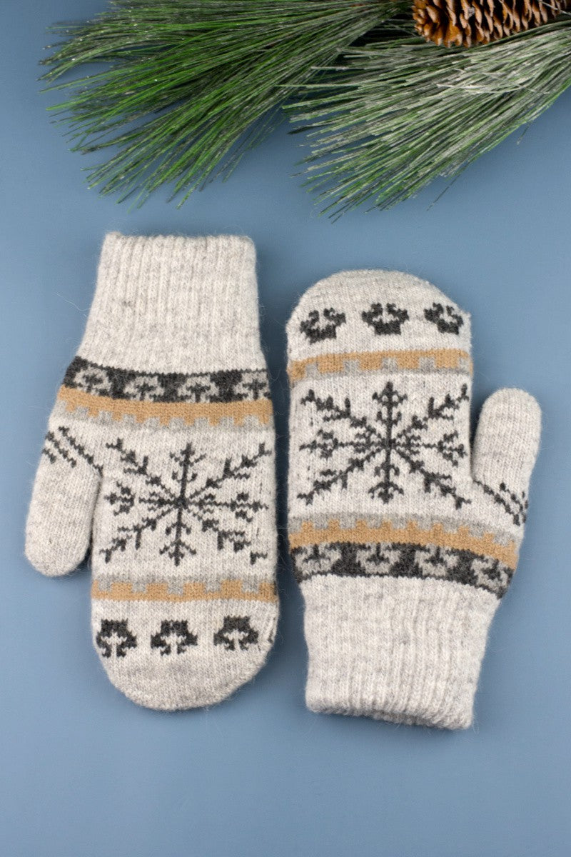 Nordic Snowflake Mittens | Anekay