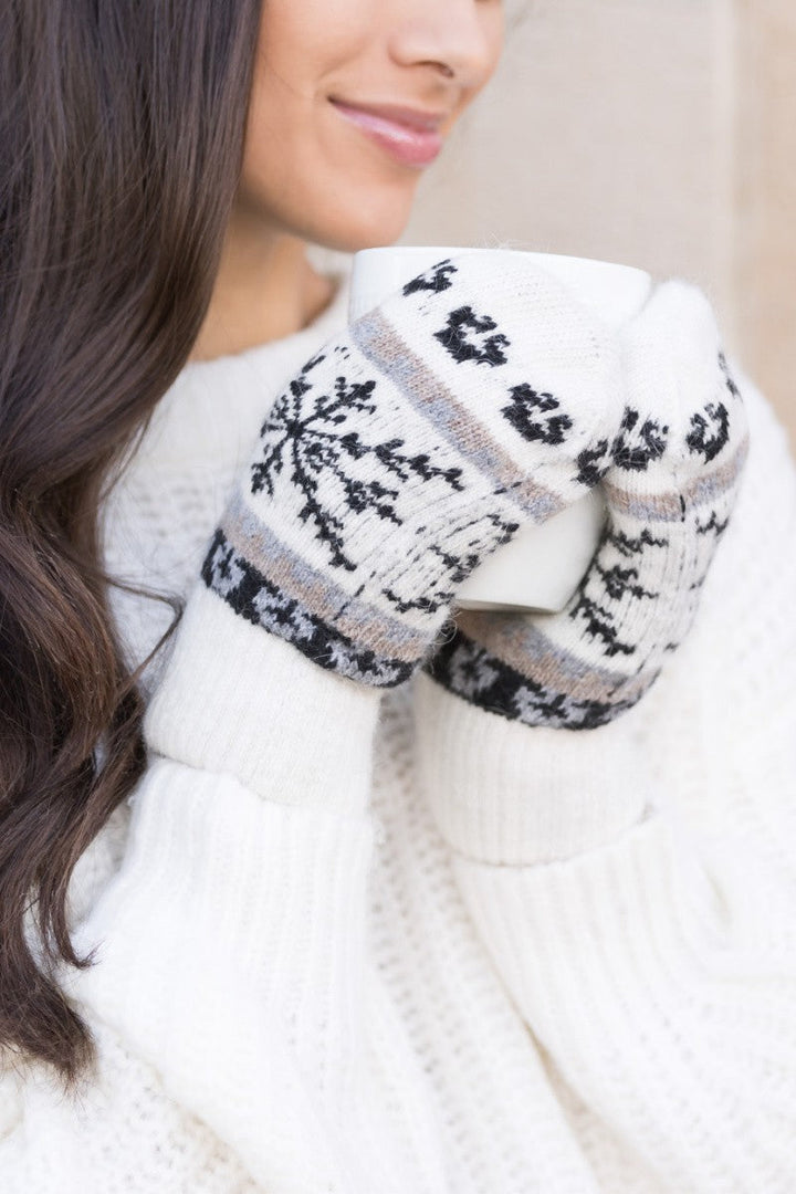 Nordic Snowflake Mittens | Anekay