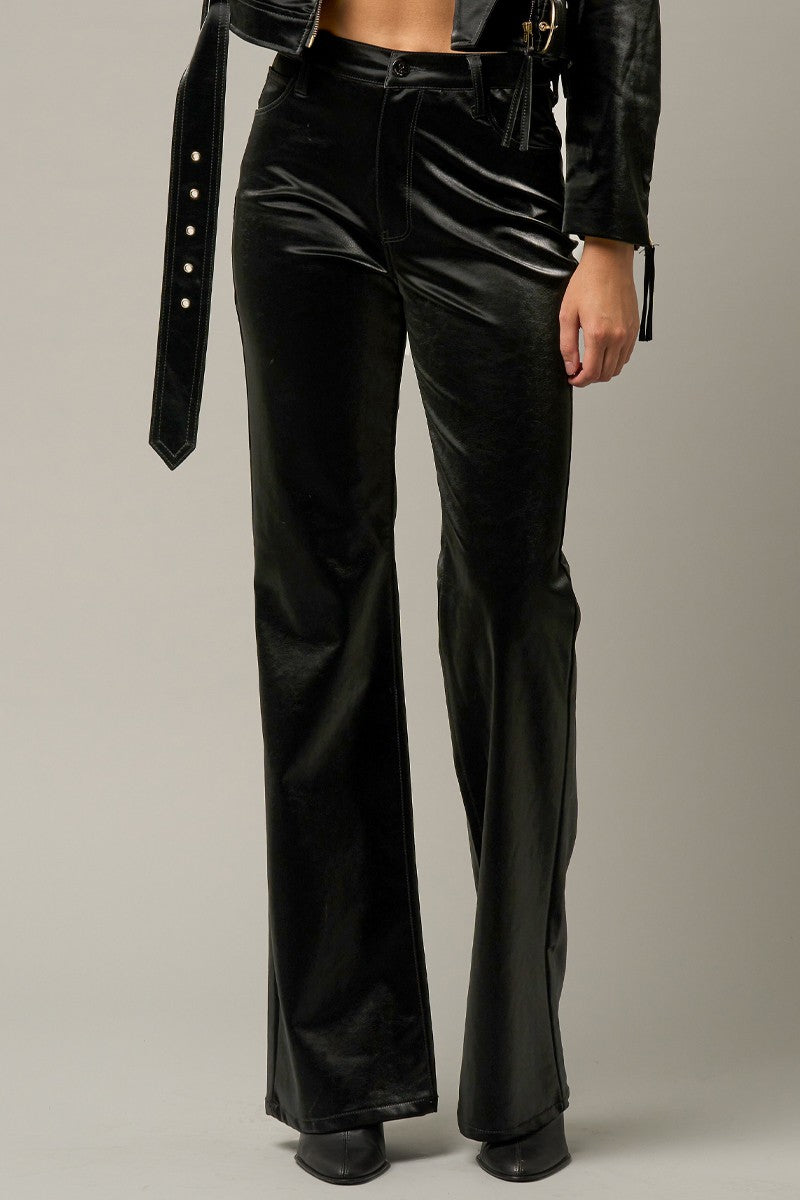 Black High Rise Flare Pants