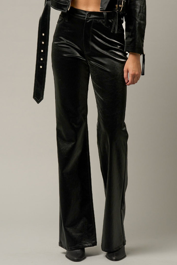 Black High Rise Flare Pants