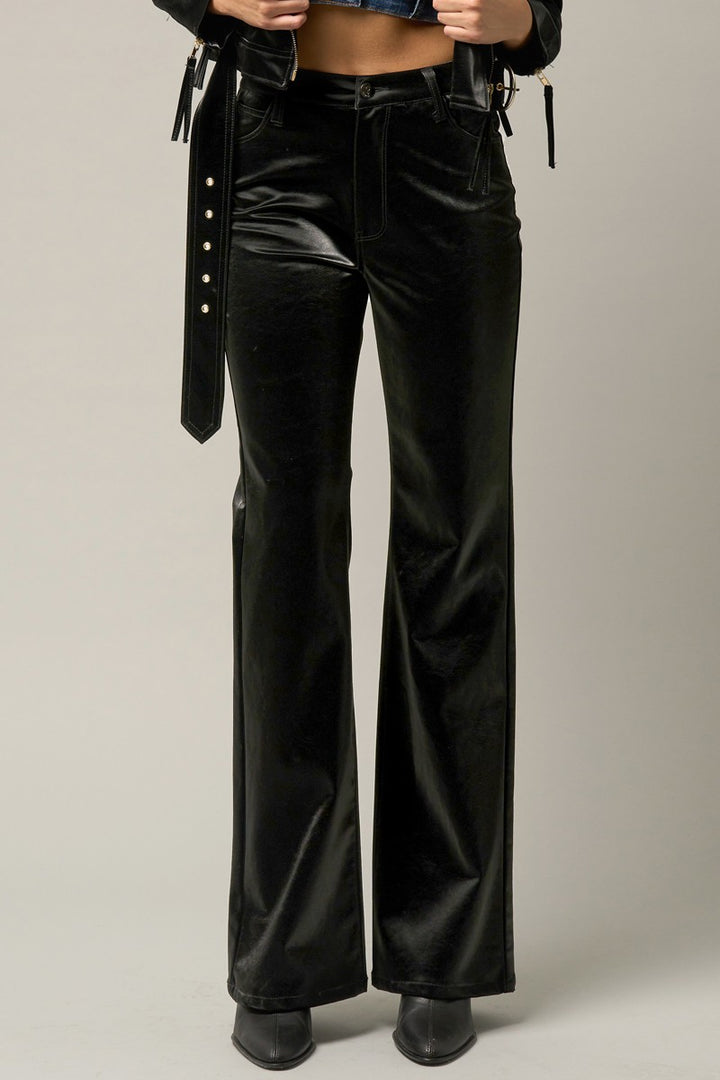 Black High Rise Flare Pants