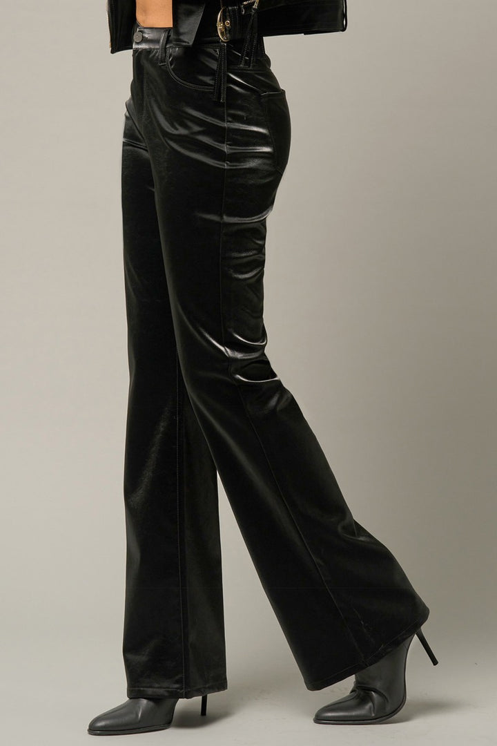 Black High Rise Flare Pants