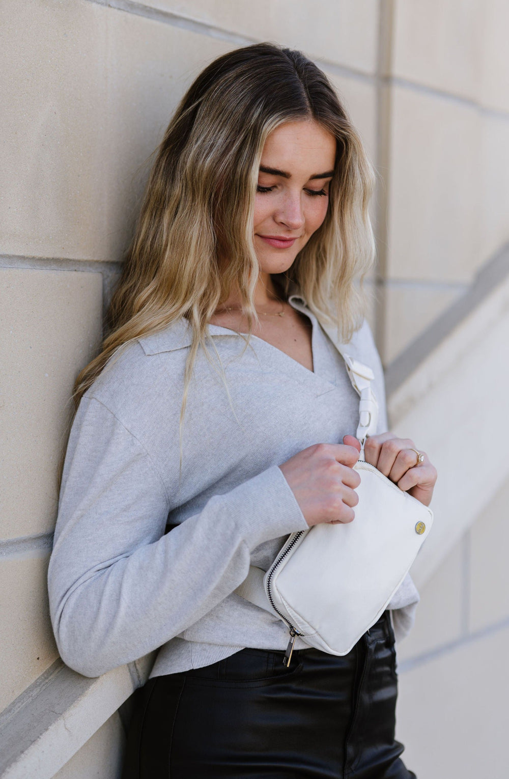 Cream Madison Crossbody Belt Bag Fanny Pack