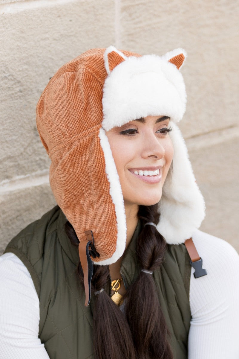 Black Kitten Ear Trapper Hat