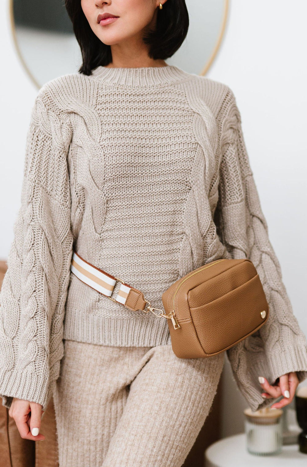 Cream Willow Crossbody Belt Bag Fanny Pack