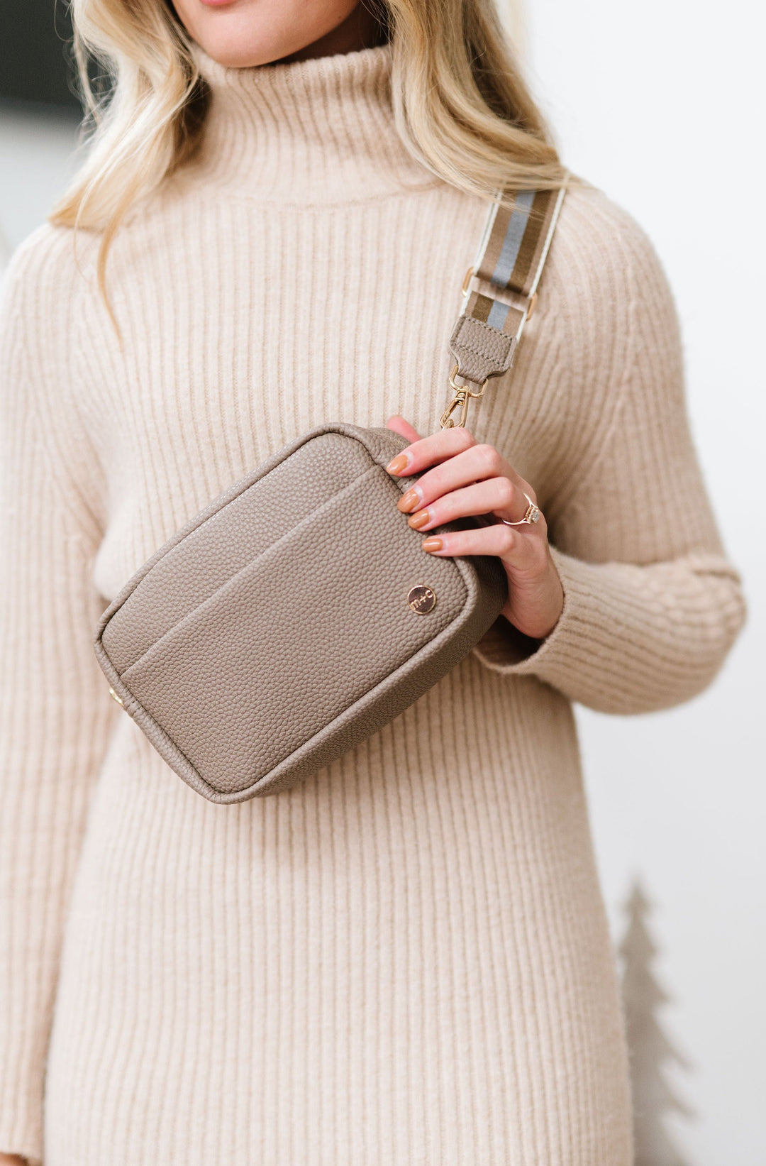 Taupe Willow Crossbody Belt Bag Fanny Pack