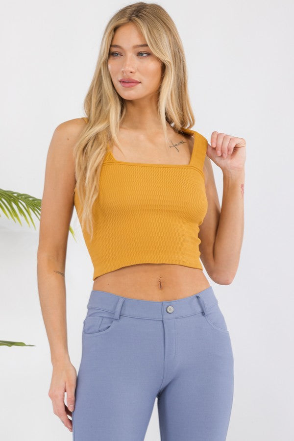 Lavender Seamless Textured Crop Tank