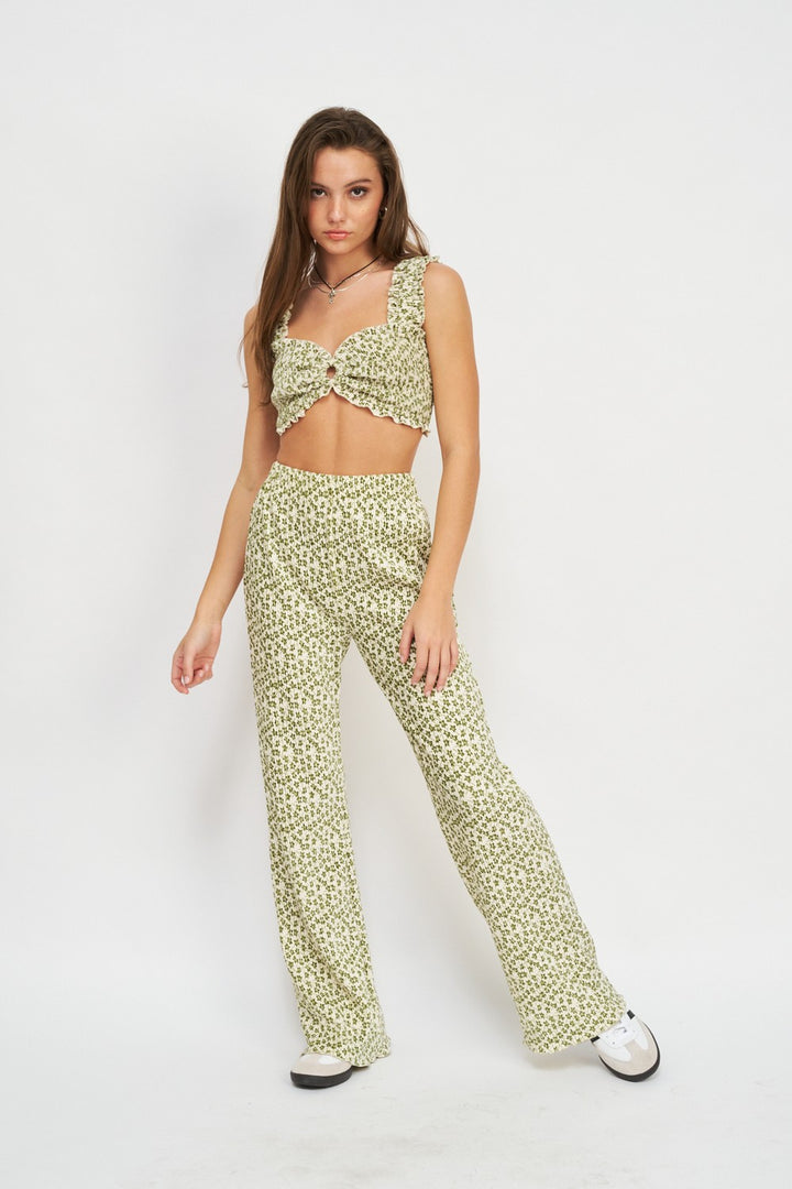 O Ring Smocked Crop Top