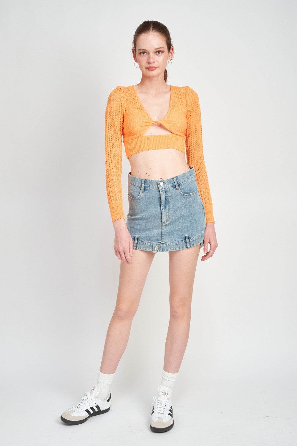 Crochet Cropped Top With Twist Front Detail