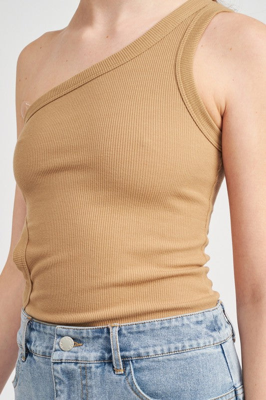 Off Sleeve Bodysuit With Side Cut Out