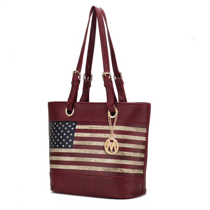 Tan Mkf Collection Vera Flag Pattern Tote Bag By Mia K