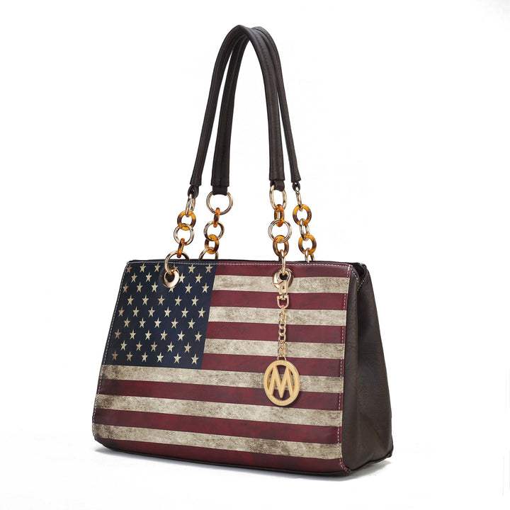 Taupe Mkf Collection Nevaeh Flag Women Shoulder By Mia K
