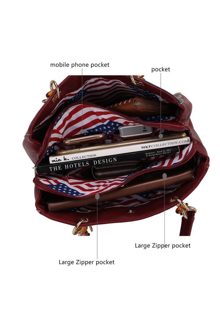 Chocolate Mkf Collection Nevaeh Flag Women Shoulder By Mia K