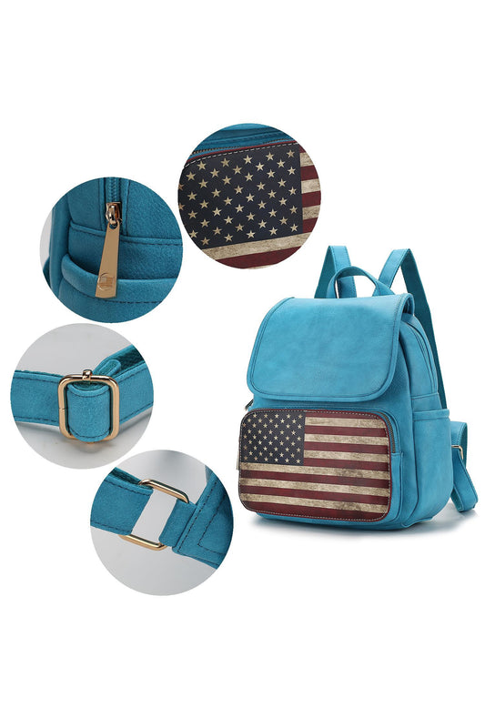 Beige Mkf Collection Regina Flag Women Backpack By Mia K