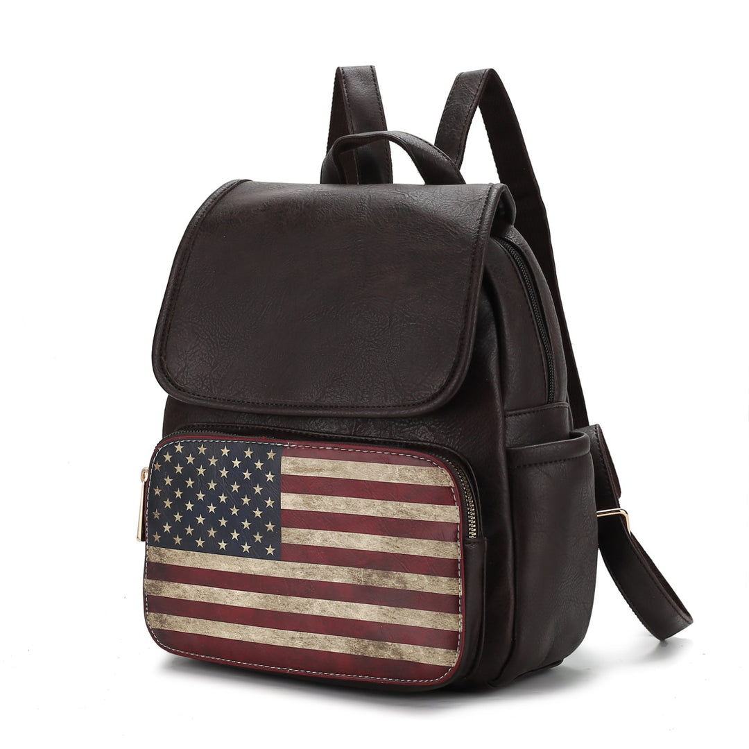 Taupe Mkf Collection Regina Flag Women Backpack By Mia K