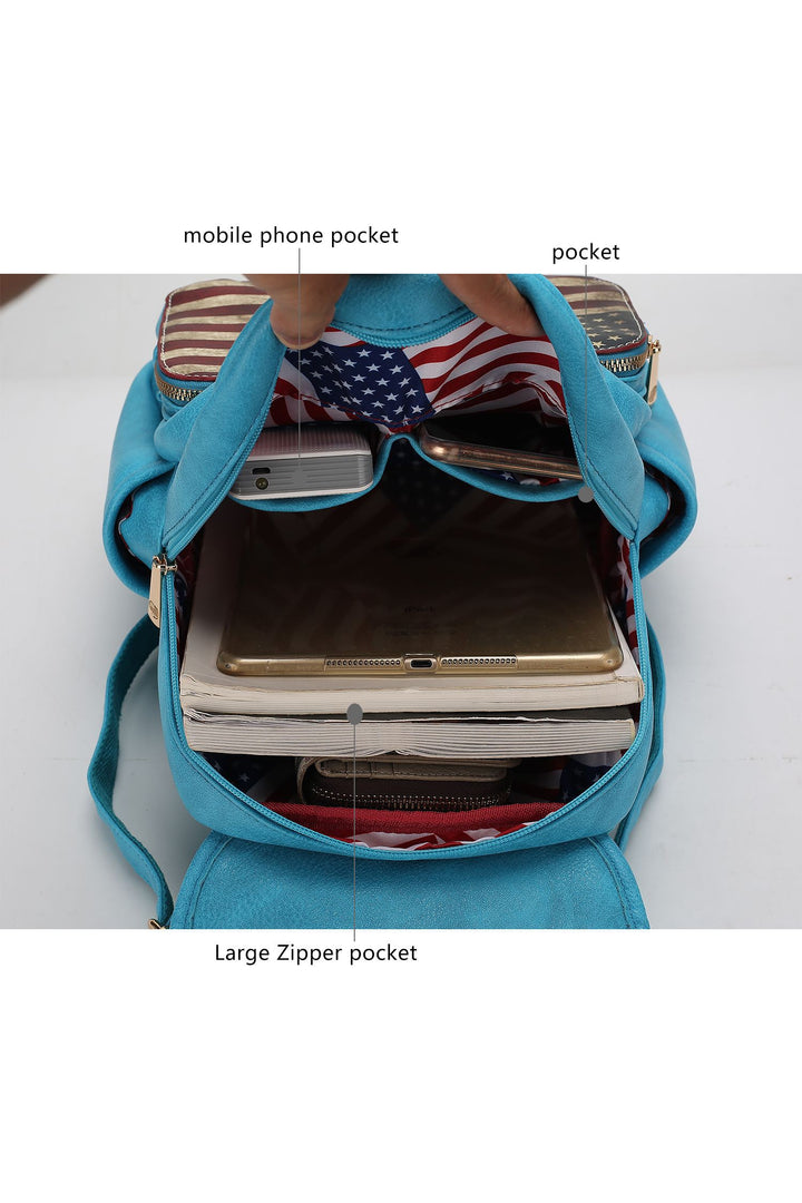 Chocolate Mkf Collection Regina Flag Women Backpack By Mia K