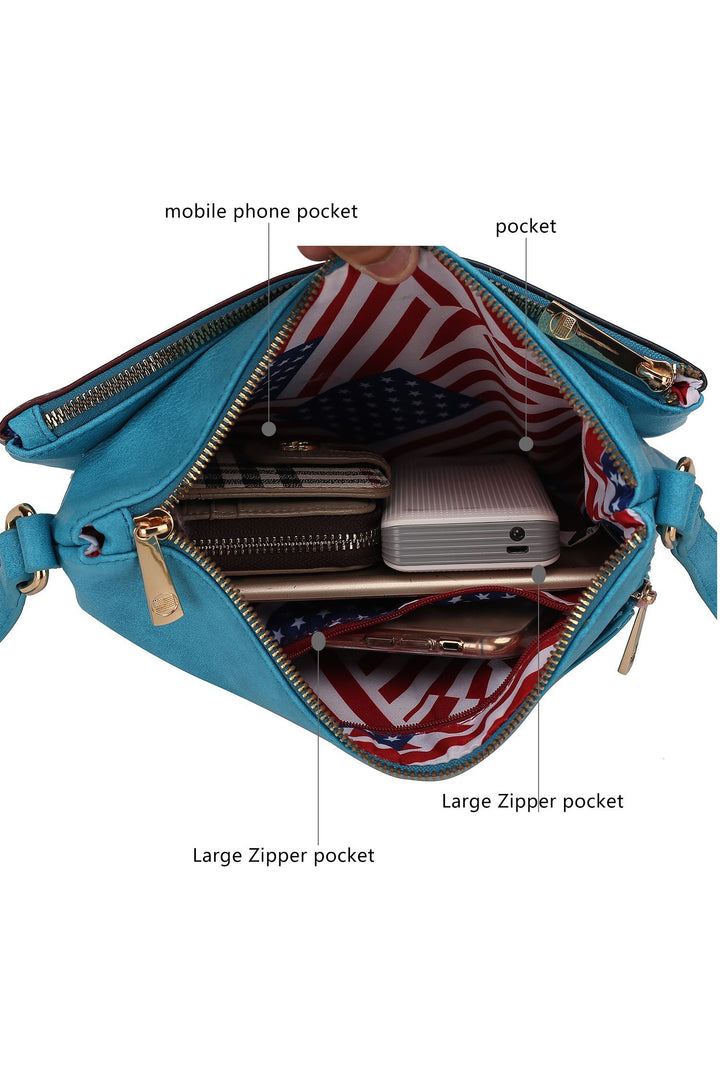 Chocolate Mkf Collection Madeline Flag Women Crossbody Mia K