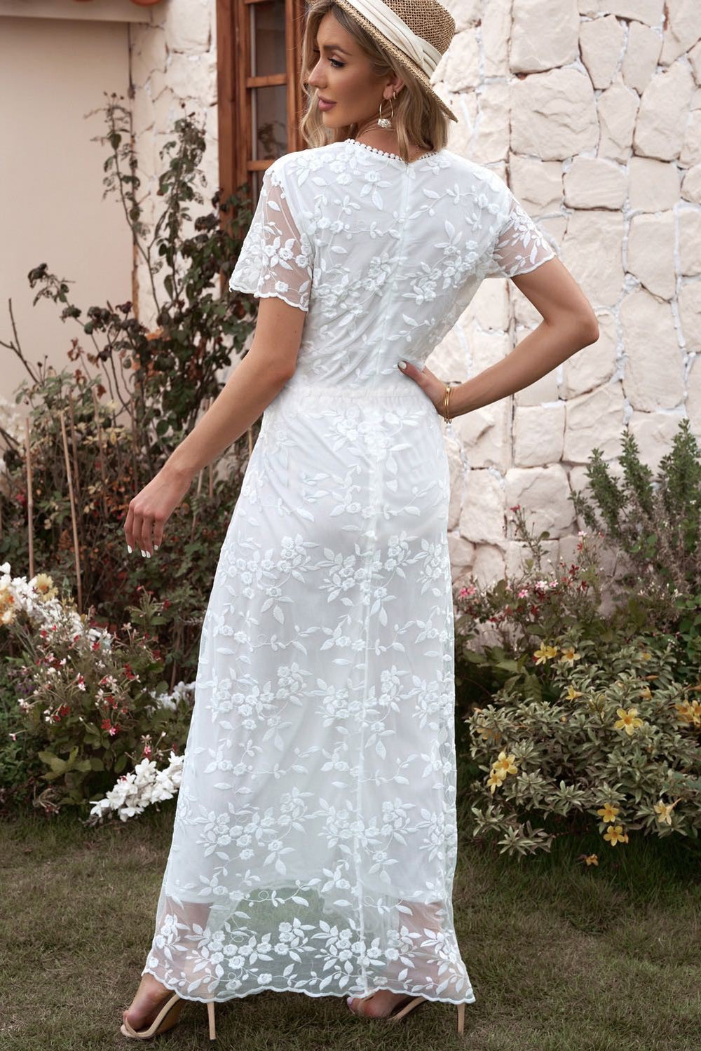 white Lace Maxi Dress