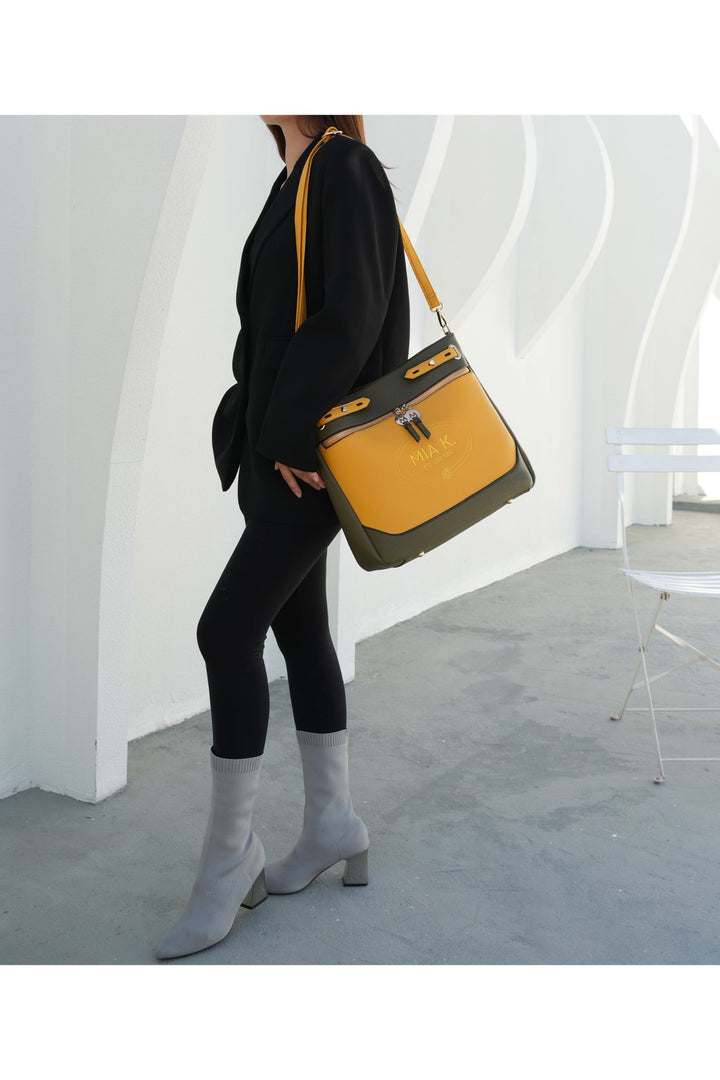 Chocolate - Beige Mkf Collection Evie Two Tone Shoulder Bag By Mia K