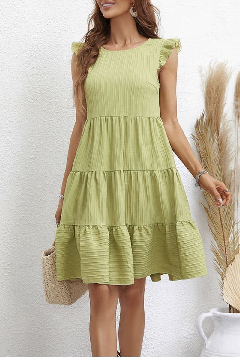 Sage Tiered Dress
