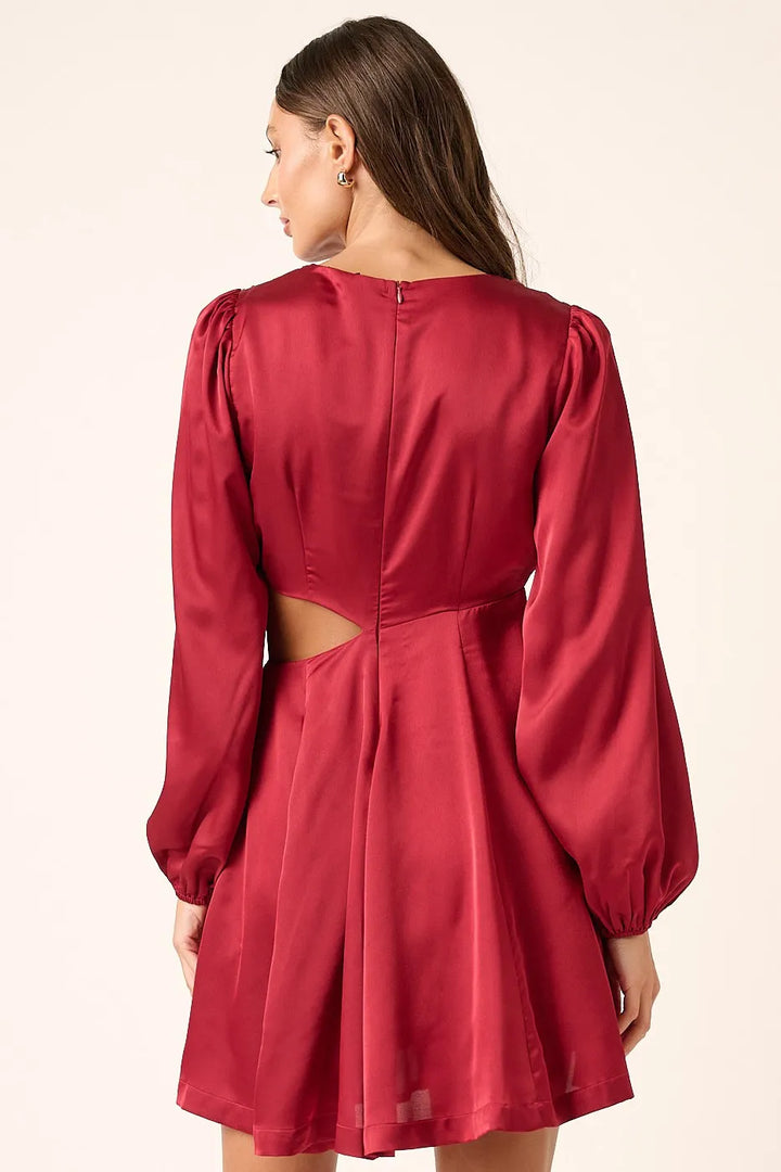 Mittoshop Satin Side Cutout Detail Mini Dress 1