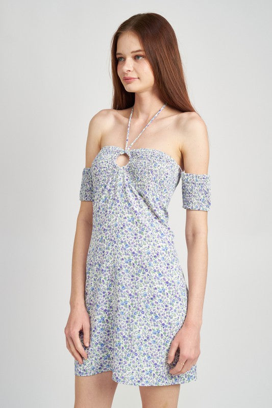 Off Shoulder Smocked Babydoll Dress