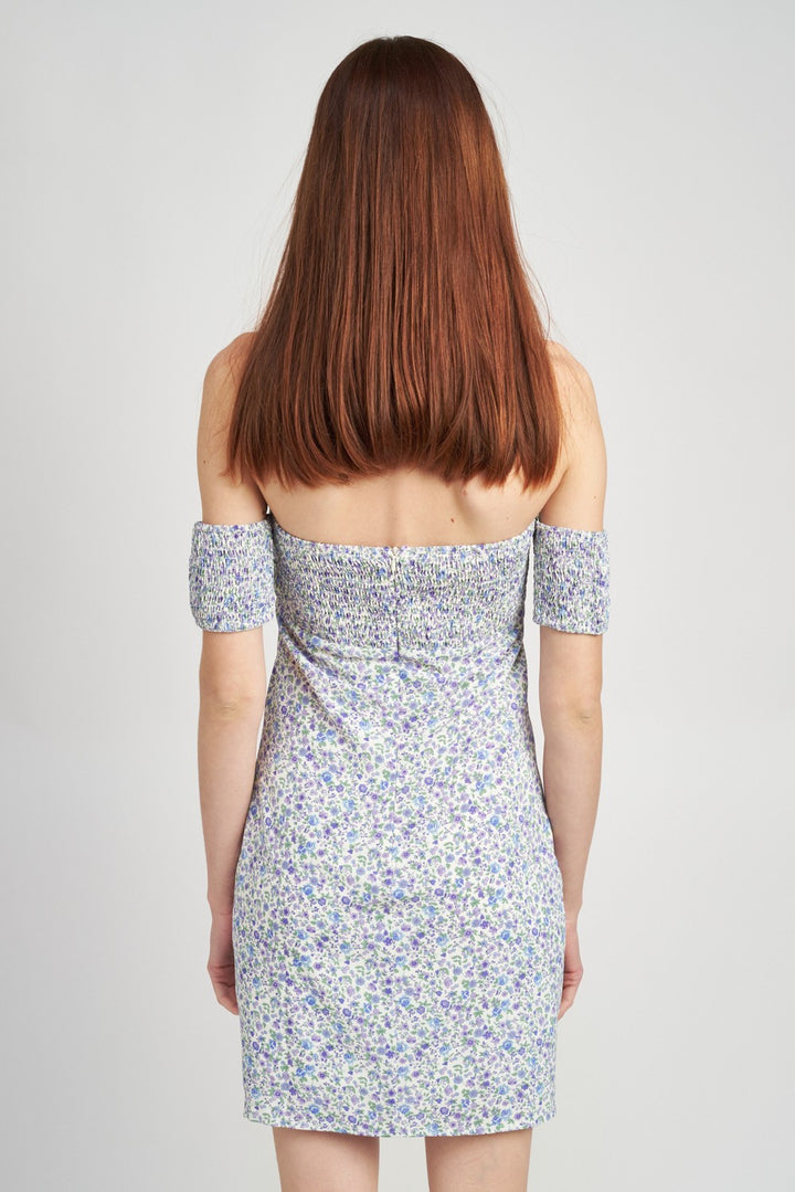 Off Shoulder Smocked Babydoll Dress