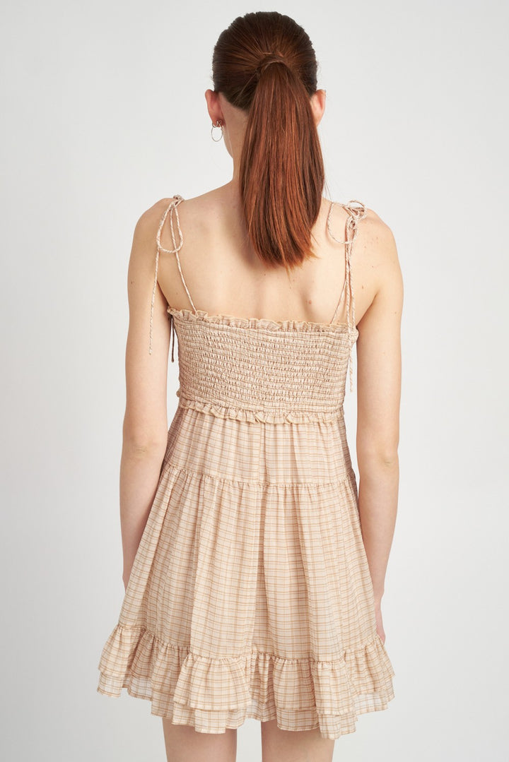 Smocked Baby Doll Dress With Ruffled
