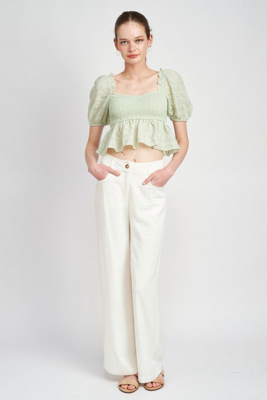 Smocked Babydoll Top