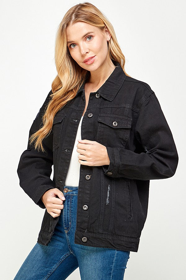 Womens Denim Jacket With Fleece Hoodies