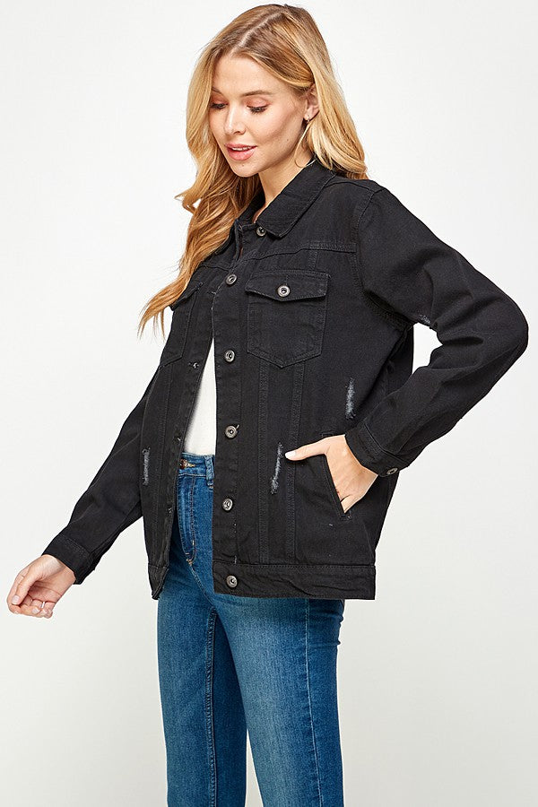 Womens Denim Jacket With Fleece Hoodies