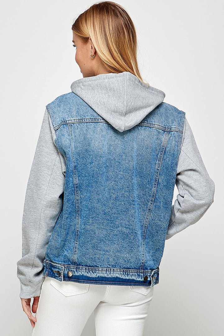 Womens Denim Jacket With Fleece Hoodies 1