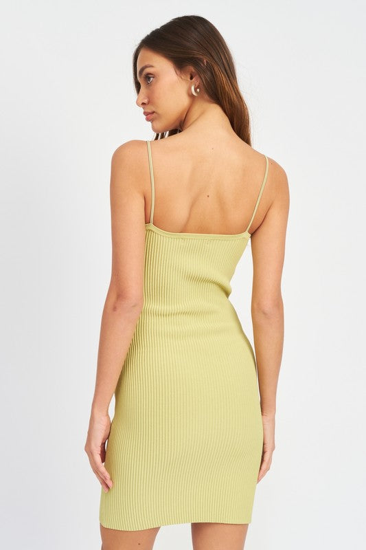 Mini Dress With Rat Tail Elastic Strap