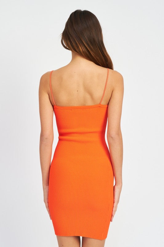Mini Dress With Rat Tail Elastic Strap