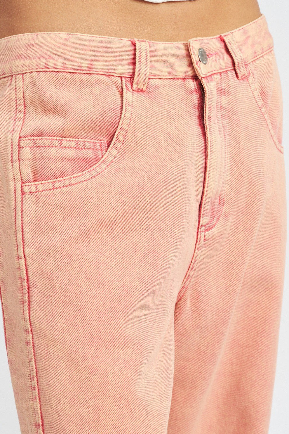 Pink Washed Wide Leg Pants