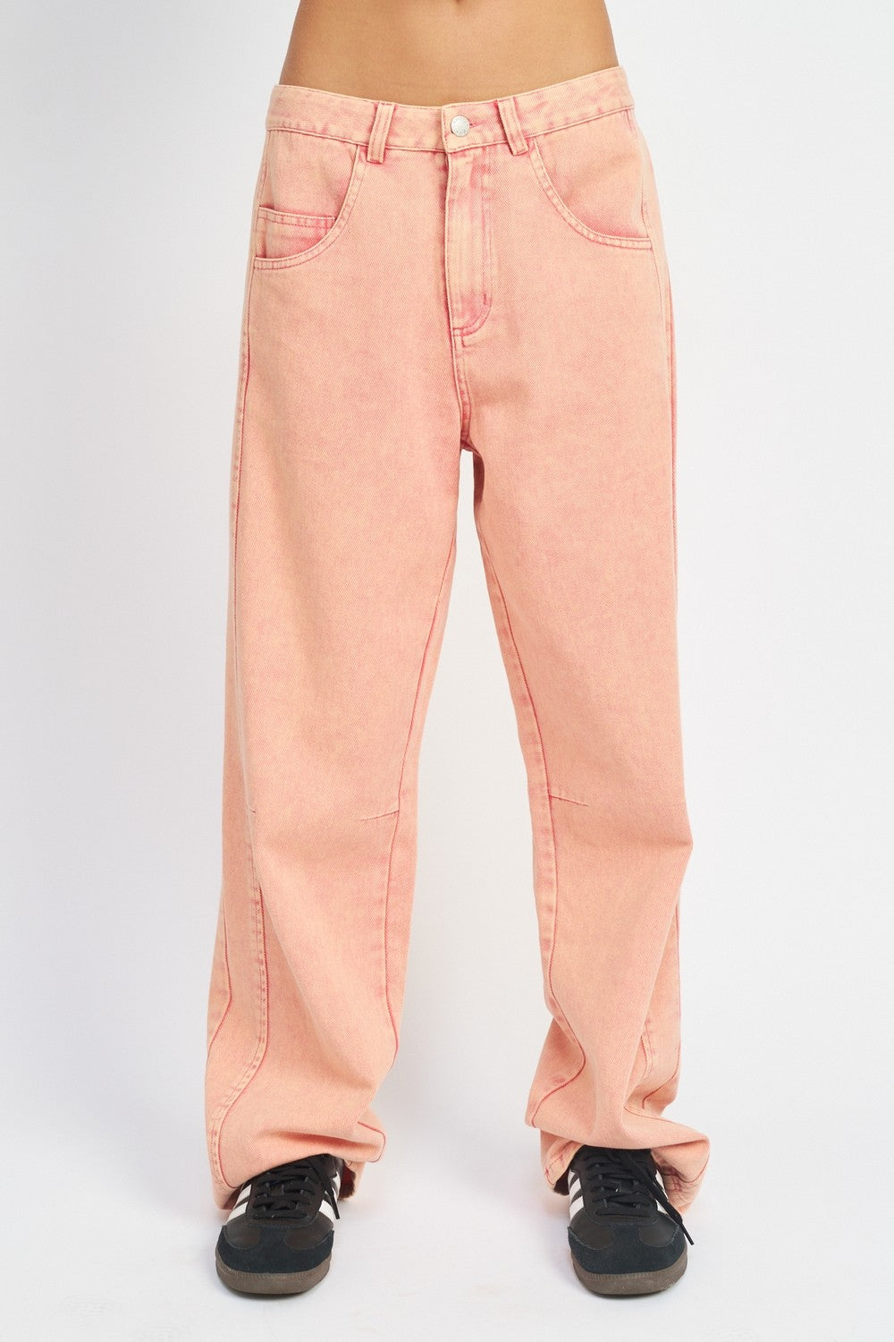Pink Washed Wide Leg Pants