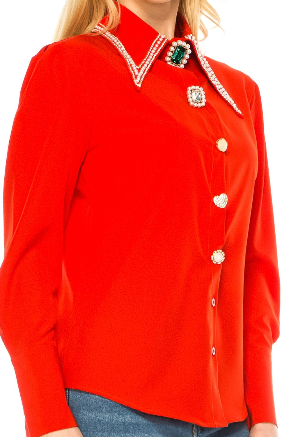 Women Button Down Long Sleeve Blouse